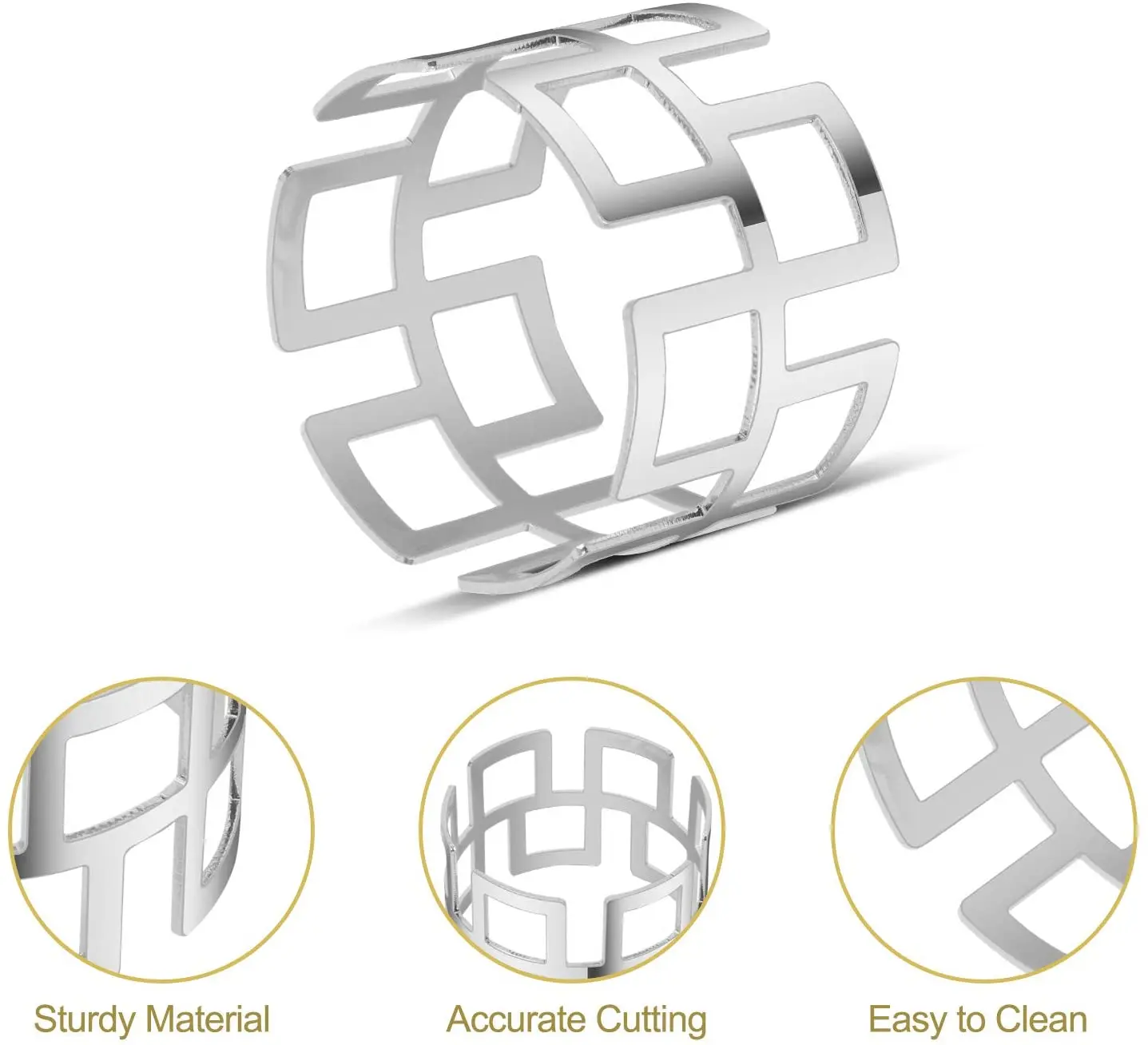 Wholesale Cheap Metal Alloy Wedding Party Dinner Table Napkin Rings Sliver Gold Metal Napkin Ring Holder Napkin Buckle