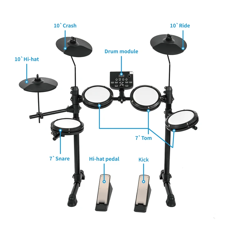 Portable  Music Instruments Drum Machine Professional OEM Electronic Organ Electronic Drum Set