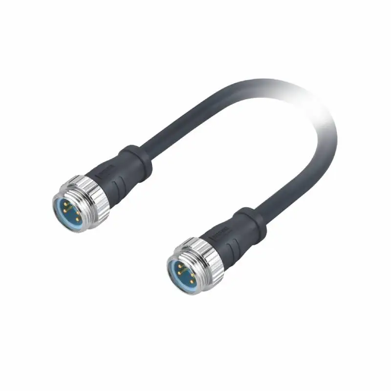 China Supplier OEM 7/8 Inch Mini-Change Male to Male Connector 3 4 5 Pin Molded Cable Un-Shielded 2m 3.5m Circular Connector