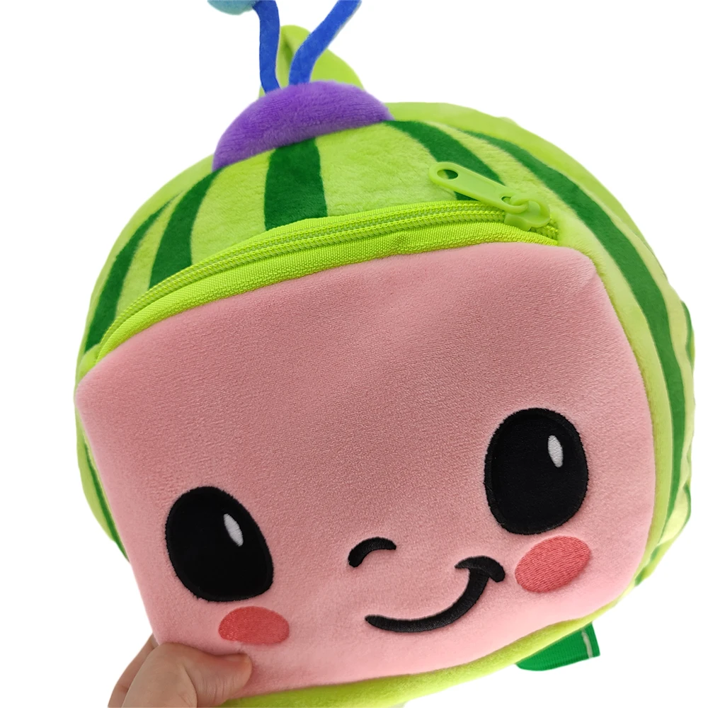 25cm Most Popular Cocomelon Backpack Watermelon Plush Cute Cocomelon jojo Bag School Backpacks