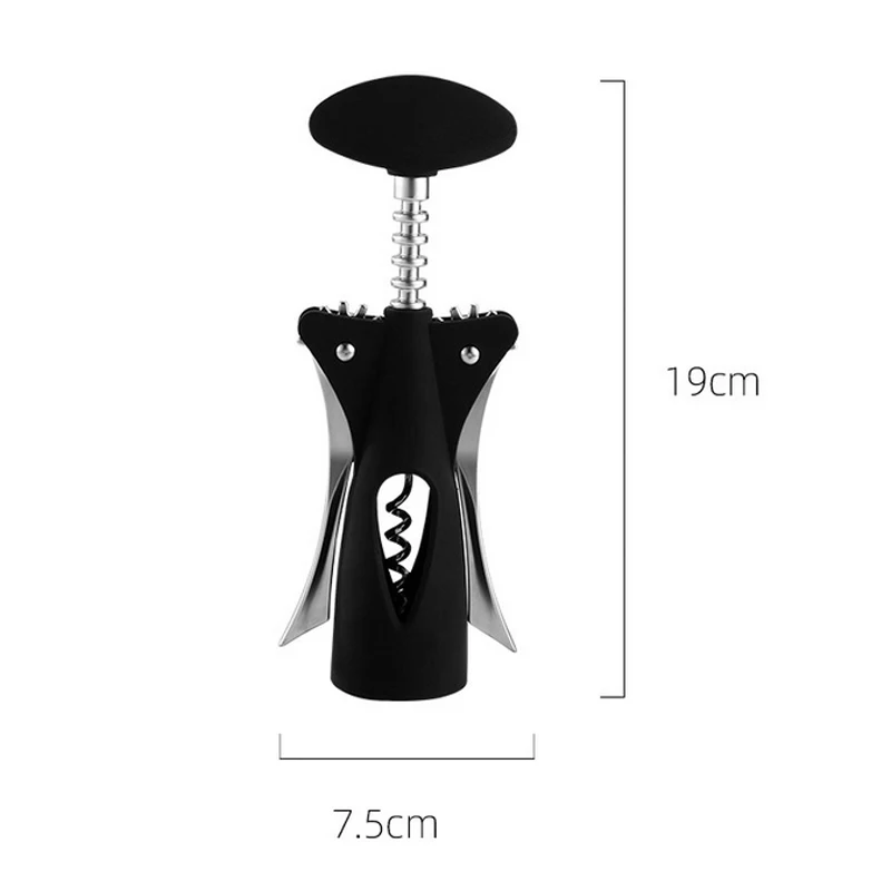 High Quality Zinc Alloy Black Wine Bottle Opener Champagne Bottle Openers Bar Durable Corkscrew