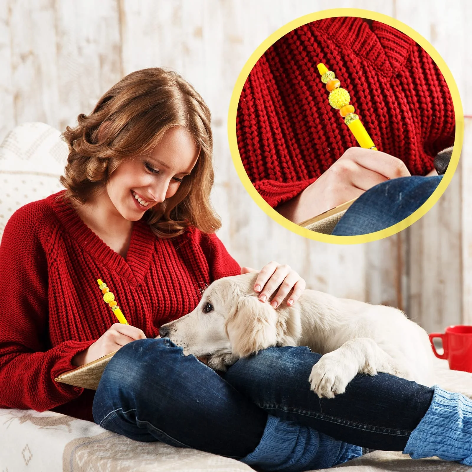 Plastic Beadable Bulk Bead Ballpoint Pen Shaft Black Ink Beaded Pens for DIY Making Gift Kids Students Office School Supplies