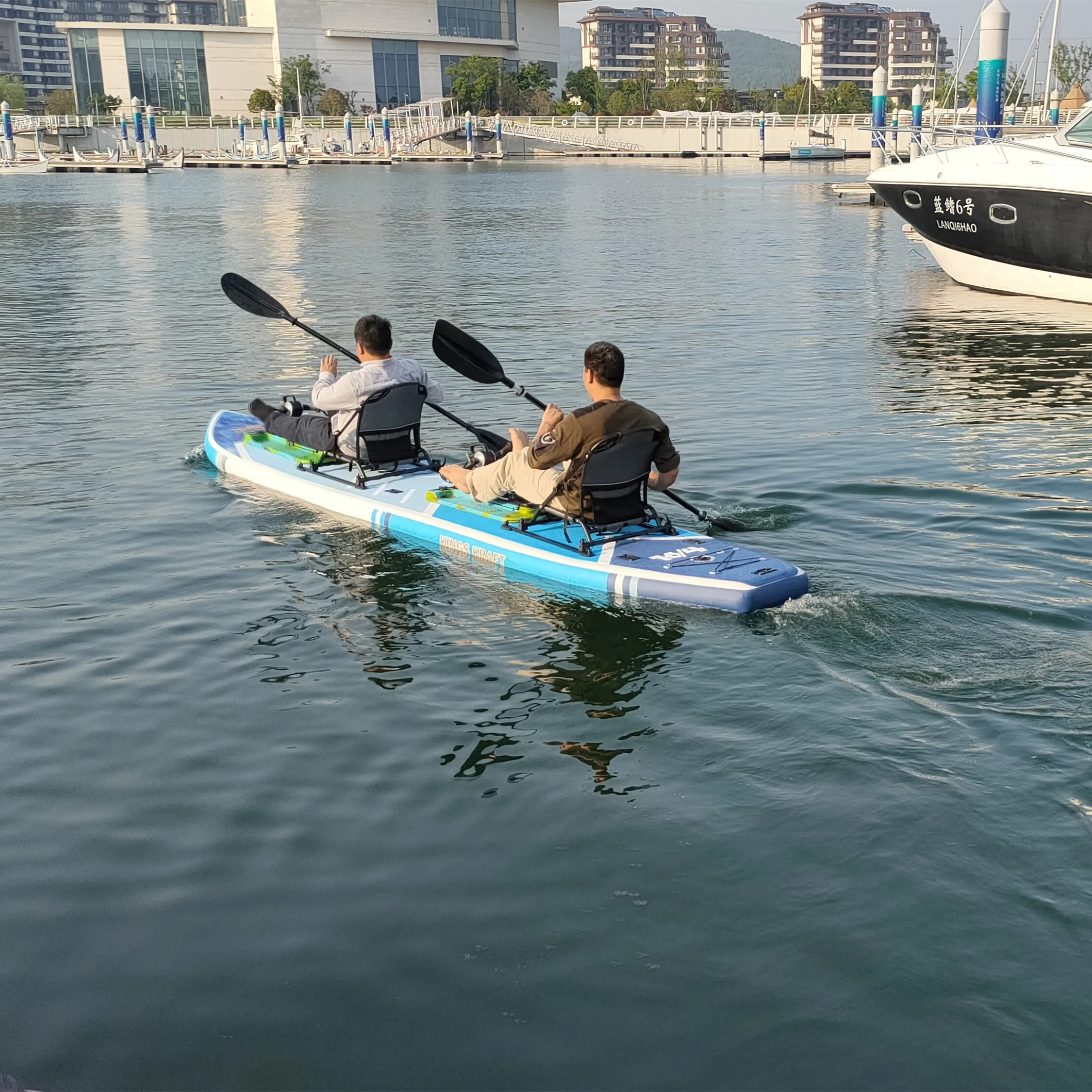 LULUSKY Fishing Pedal Inflatable Boat Inflatable Kayak Inflatable Fishing Kayak 2 Person