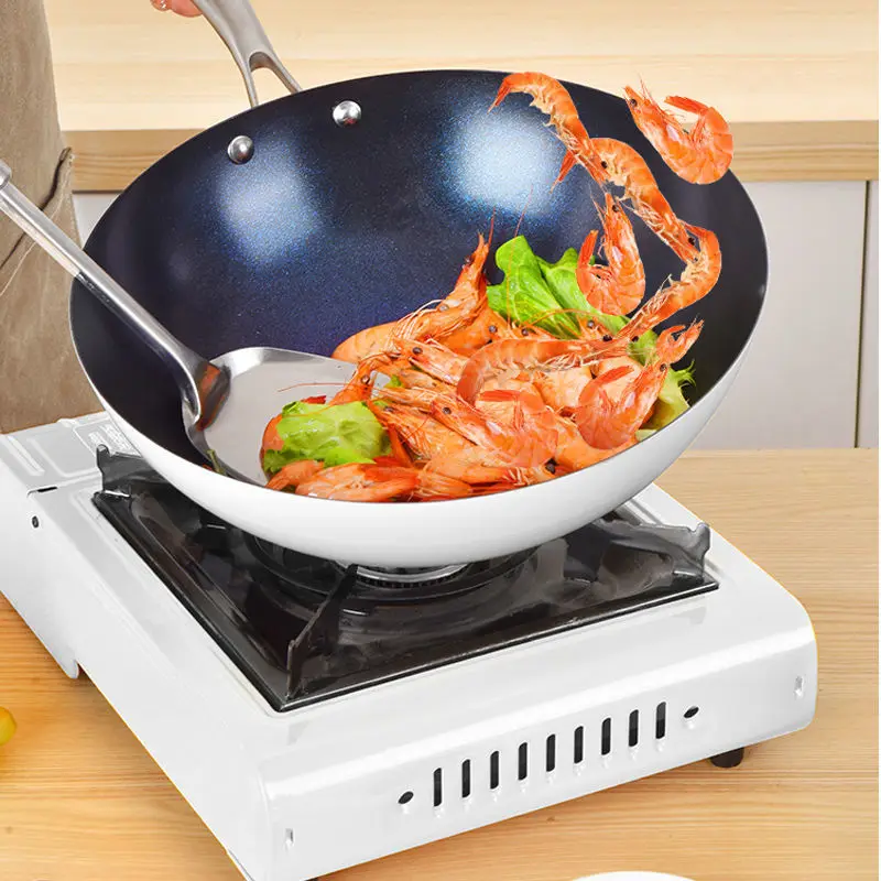 Gu Bang 2024 Cast Iron Frying Pan with New Glass Lid Nonstick Chinese Style Cookware for Gas and Induction Stove Fine Iron Pot