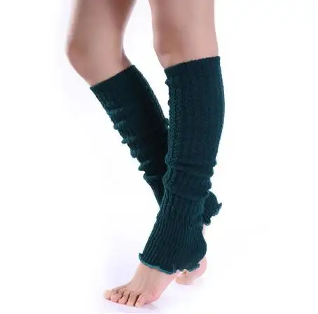 WIIPU Fashion Leg Warmers Woman Long Stockings Popular Hemp Flowers Knitting Step Foot Winter Warm Stocking