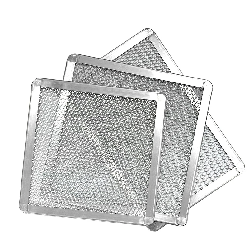 Rectangular Pizza Screen Square Seamless Aluminum Baking Tray Baking Net Non-stick Bakeware Oven Safe DIY Pizza Tools Pizza Pan