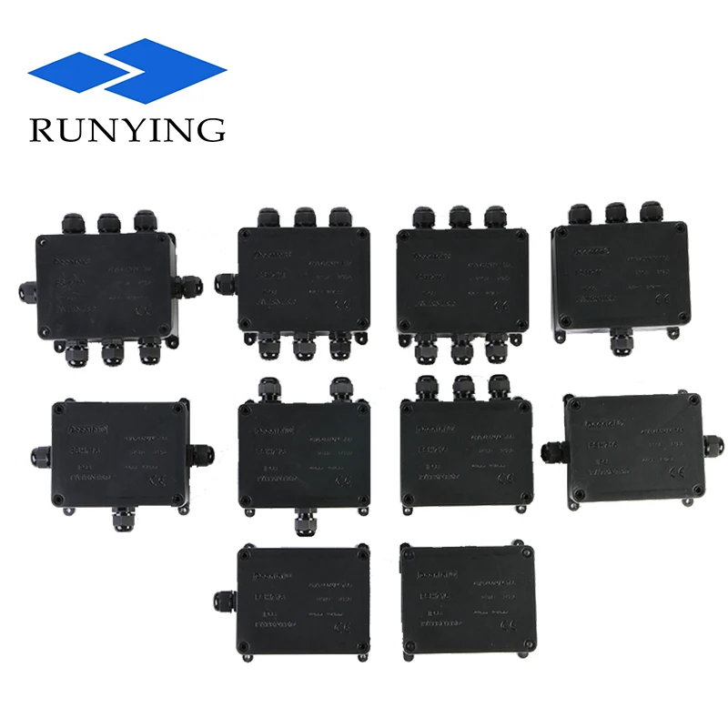 3 hole IP68 electrical cable junction box for 5-9mm wire 3 pole waterproof electronic board sealed connection box