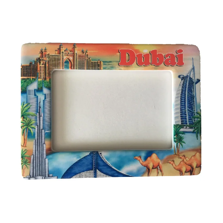 
Hot tourist souvenir ceramic picture frame family double photos frame 