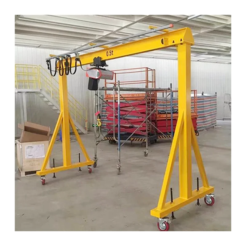 2 Ton 3 ton 4 ton 5 ton portable a frame hoist gantry crane with beam and wire rope hoist gantry rail crane for sale