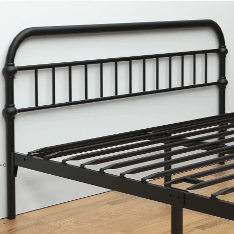 Coolvie Bed Frame with Headboard & Large Underbed Storage Space, Maximum Weight Capacity 370Lbs, Matte Black