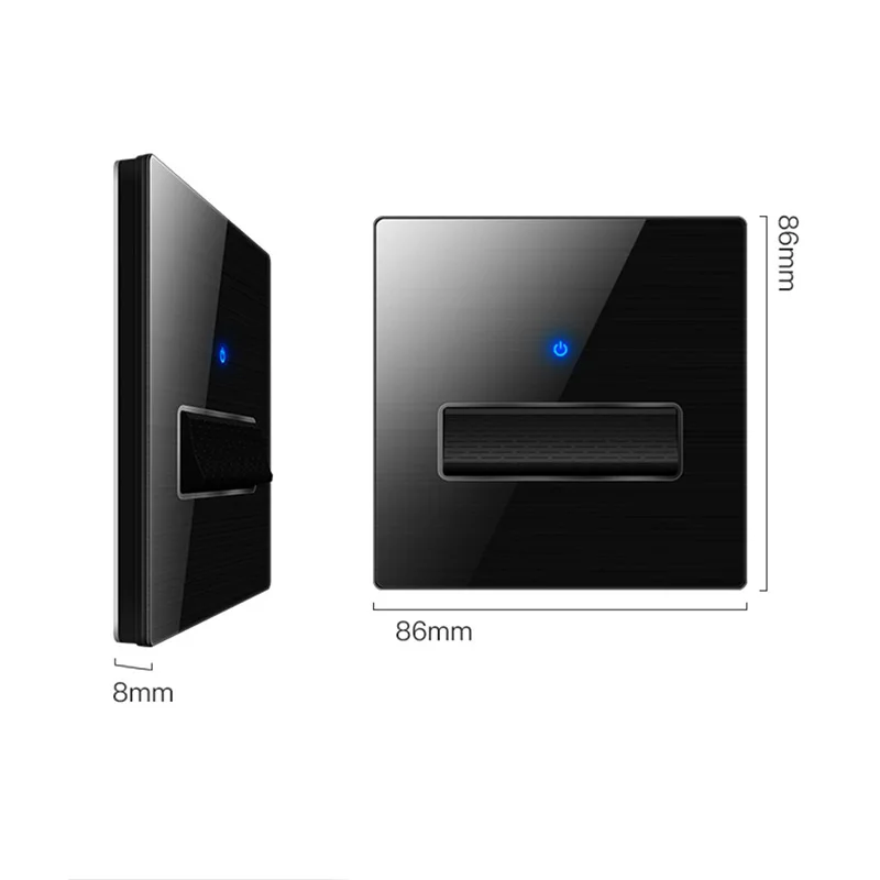 YINKA 4gang 2Way Touch Switch Panel Black Gold White NFC Custom Tempered Glass Power Outlet Minimalist Style