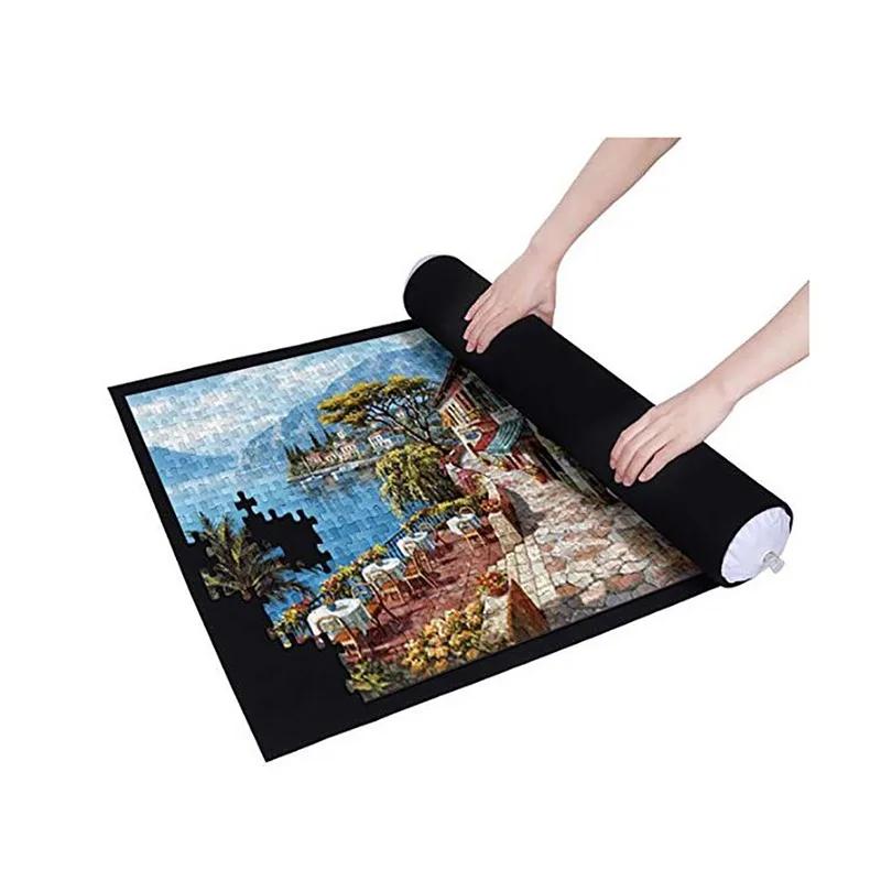 Kids Puzzle Toy Jigsaw Roll Felt Mat Accommodate 1500 Pieces Learning Toys Puzzle Accessories Portable Travel Baby Crawling Mat