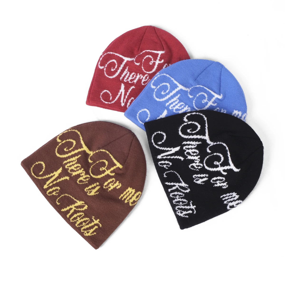Wholesale Custom Embroidered Logo All Over Printed Winter Hats Unisex Jacquard Beanies