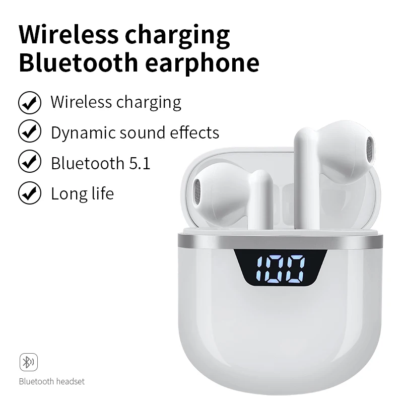  Лидер продаж 2021 Amazon TWS беспроводные bluetooth-наушники V5.0 IP67 водонепроницаемые наушники со светодиодным