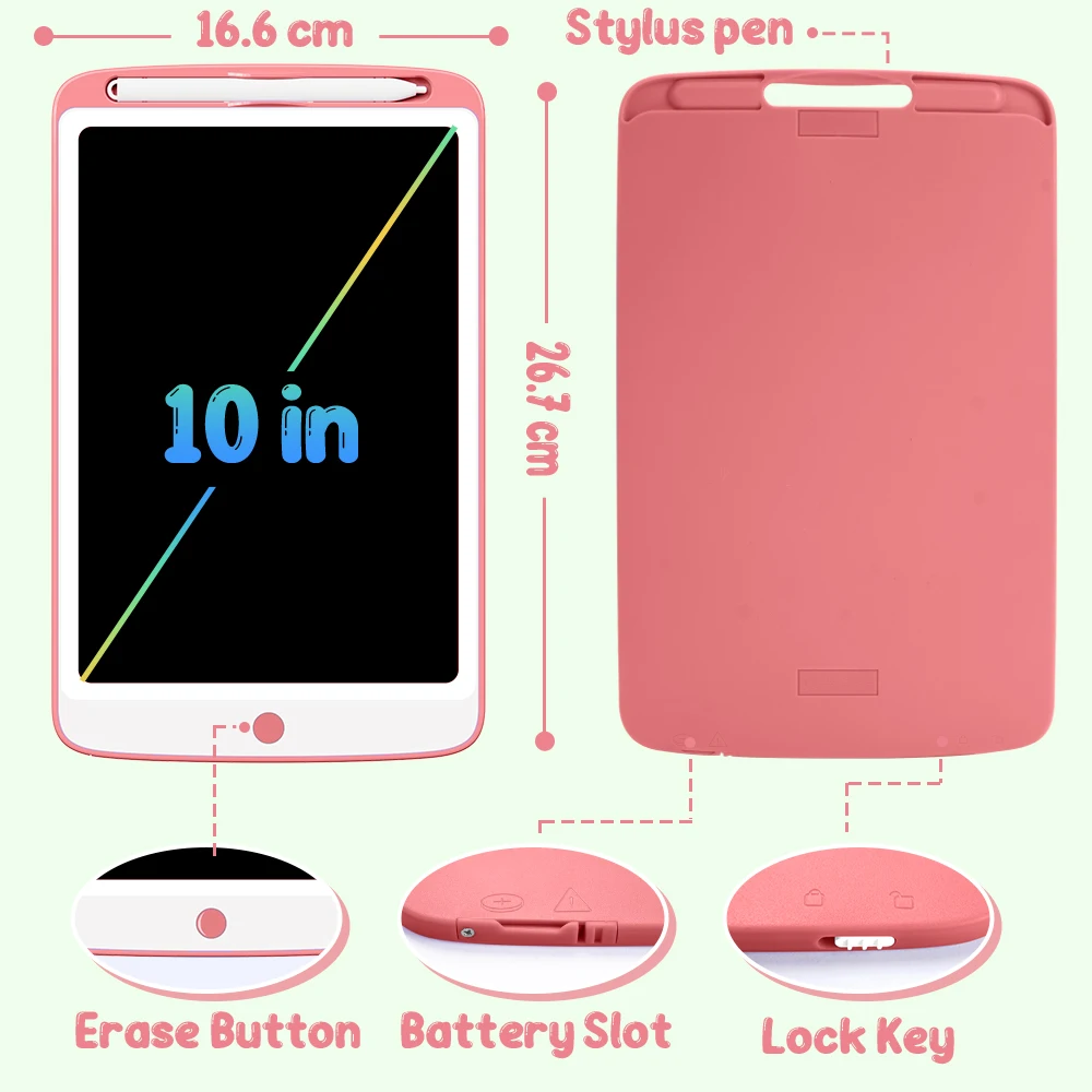 LCD Writing Tablet 10 Colorful Drawing Tablet Stationary Accessories