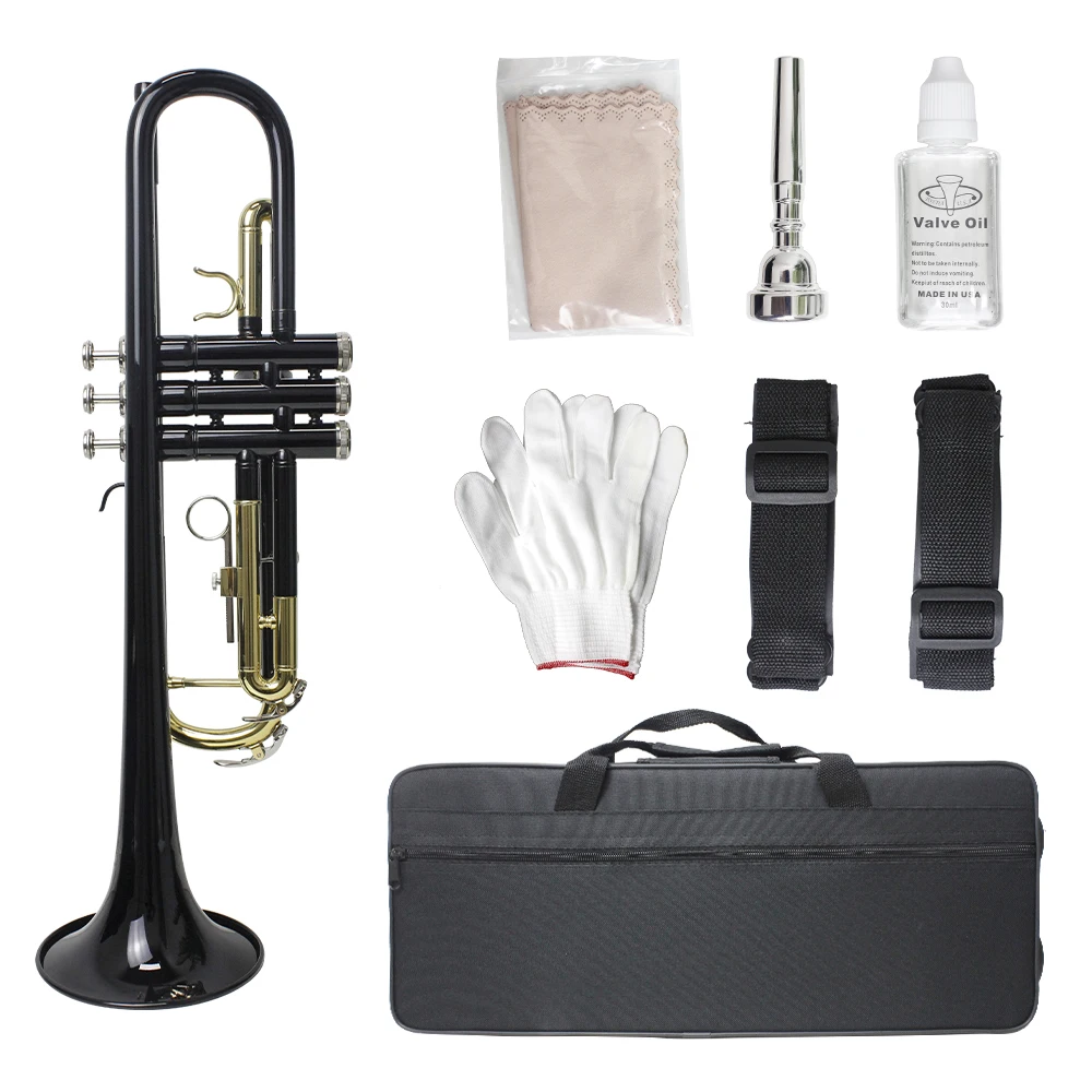 Brass Instrument Trumpet In B Flat Brass Tube Color Gold Keys For Beginners To Practice Professional Trumpet Playing