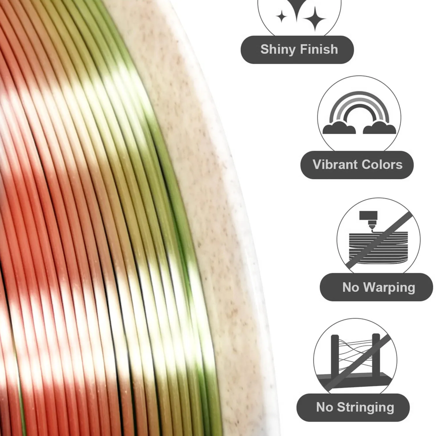 YOUSU 175 filament rainbow sikenho silk rainbow pla filament sikenho 175mm pla filament rainbow