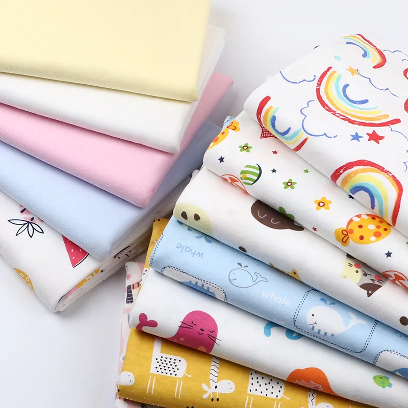 RTS 100% Organic Cotton Printed Cotton Interlock Knitted Fabric For Baby