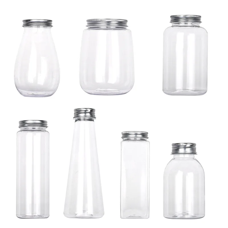 Hot Sell Small Round Pet Thai Tea Bottle Juice Disposable Beverage Milk Tea Bottle