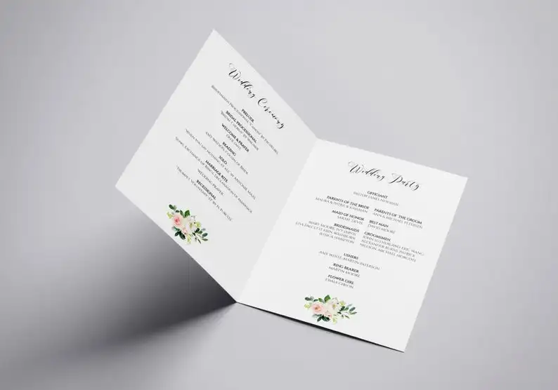 
custom printing paper card wedding folded booklet 