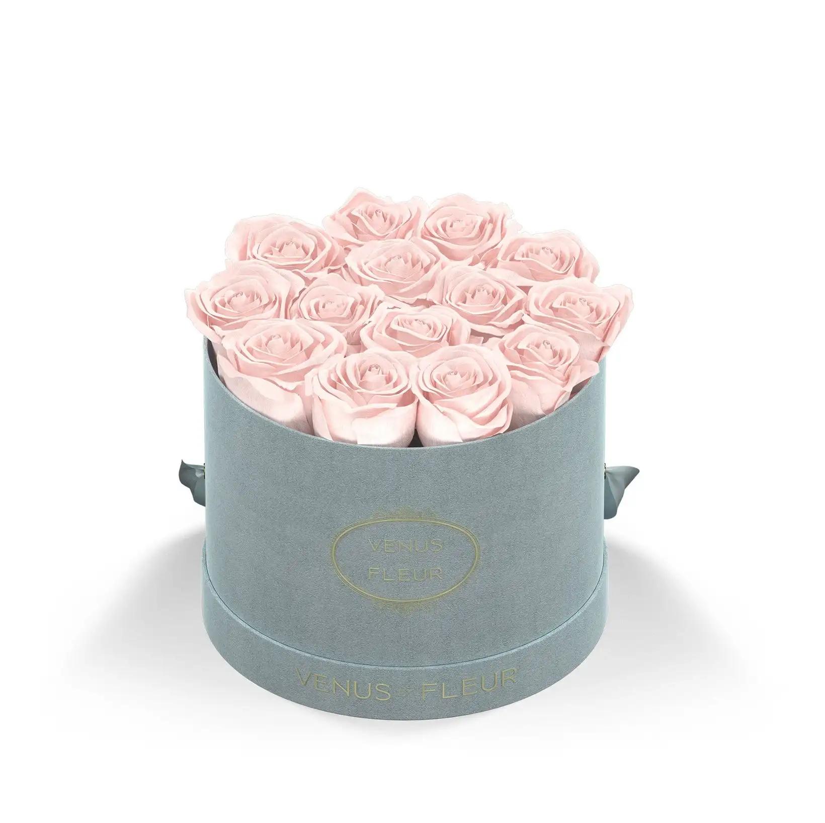 Customized logo small preserved rose gift box round cylindrical suede velvet flower box