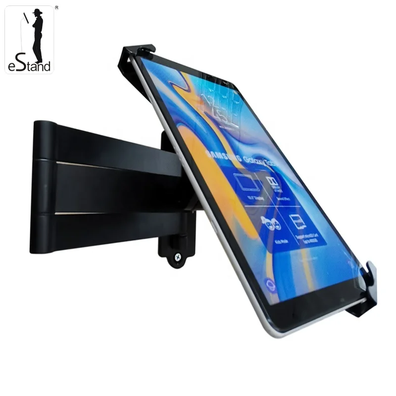 eStand 23013WQ Metal Diagonal Foldable Wall Mounted Stand Holder Commercial Anti-theft Display Rack for Huawei 10.1' T5