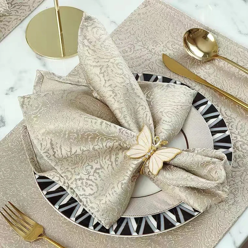 Wholesale cotton cloth folded star luxury table napkin