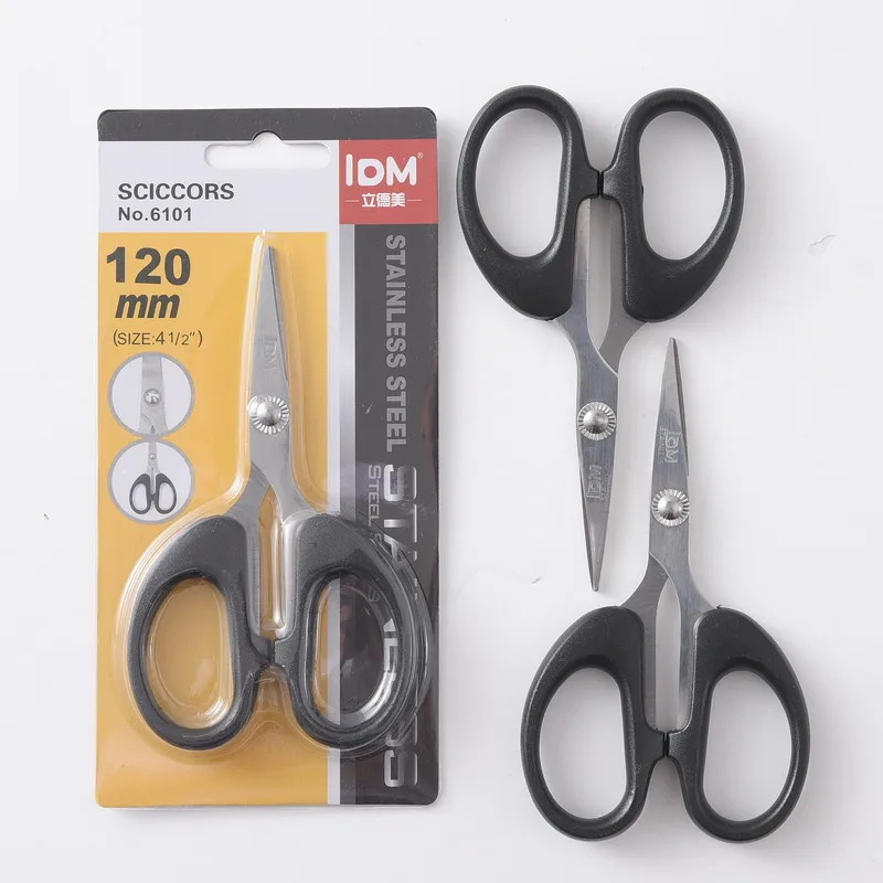 Высококачественные пластиковые ножницы с черной ручкой, оптовая продажа, студенческие ножницы, прочный резак, ножницы из нержавеющей стали