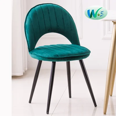 WS3801 Luxury style dining chair Velvet upholstered family living room chairs hotel frame kitchen chairs padded for restaurant