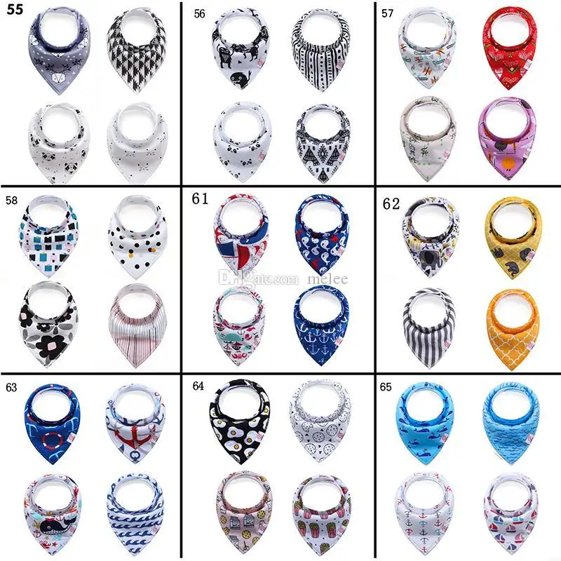 
300styles Baby INS cotton bibs unicorn Newborn KIDS Burp Cloths double layer girls boys cartoon animal owl pattern bibs 