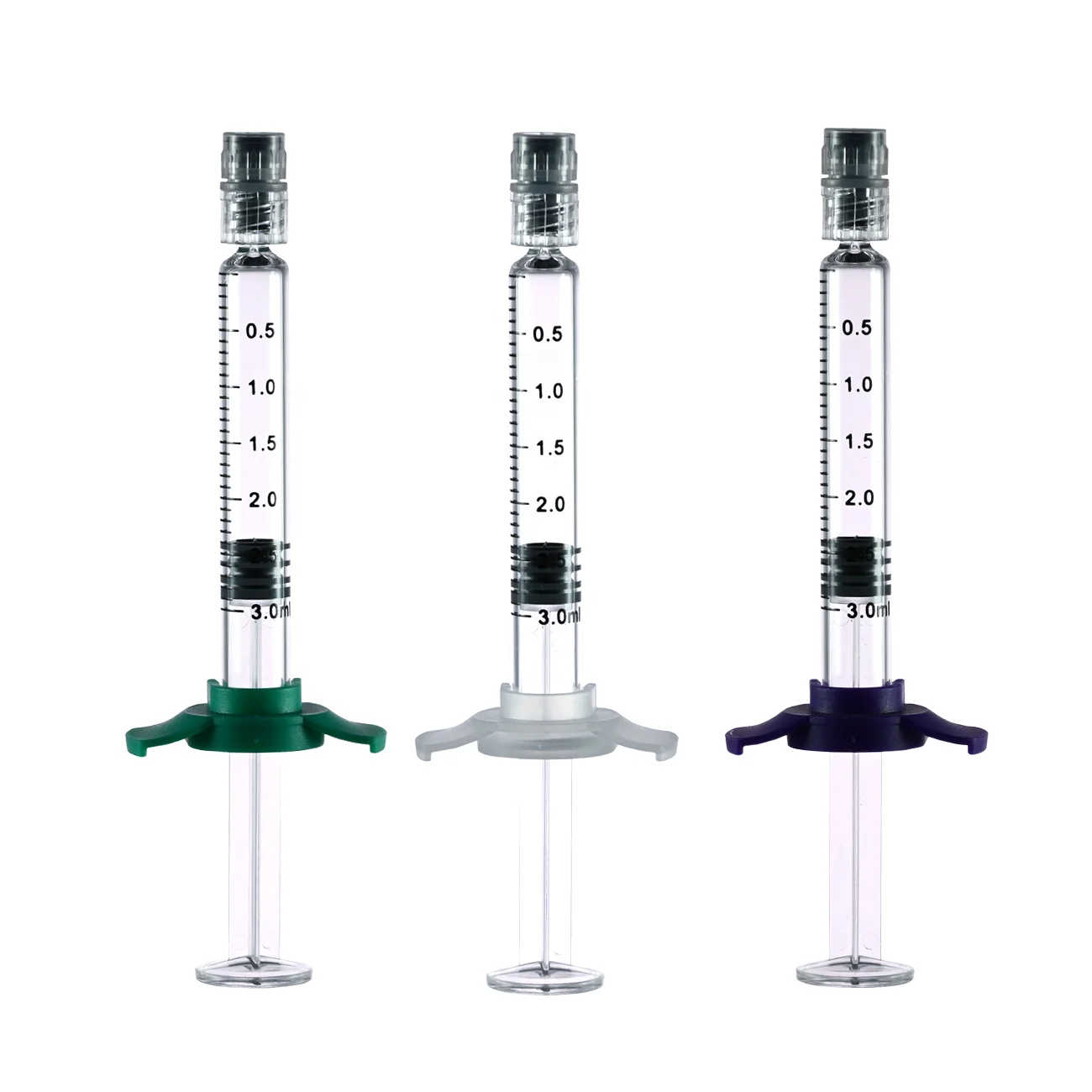 Hyaluronic acid filler Syringe 1ml 2ml 3ml Glass Syringe with backstop and plunger rod