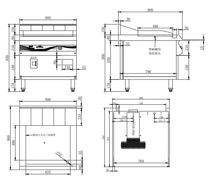 8KW Upright Commercial Cast Iron Induction Flattop Griddle Teppanyaki Grill for Restaurant