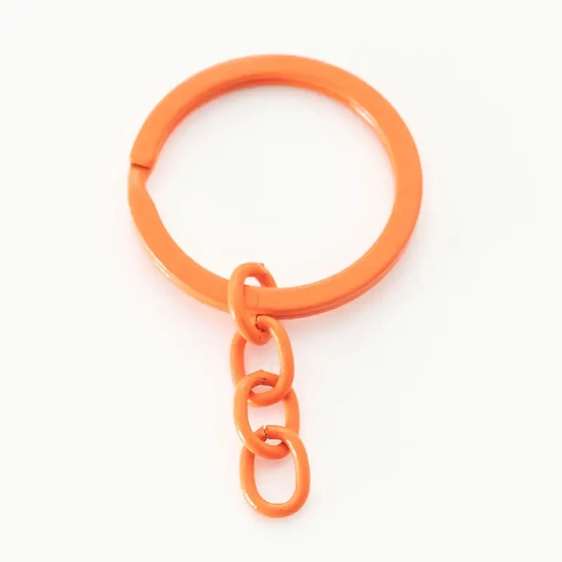 30mm Alloy Split Keyrings Candy Color Metal Key Chains with Chain Parts Connector DIY Art Crafts Keys Link Accessories