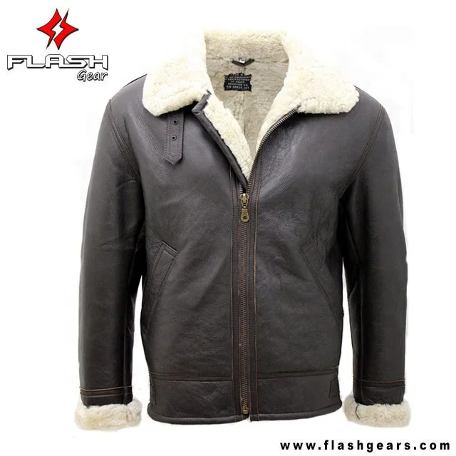 2022 New Fashionable Shearling Sheepskin Leather Jacket for Men Customized Logo Genuine Leather Casual Style with Zipper Closure
