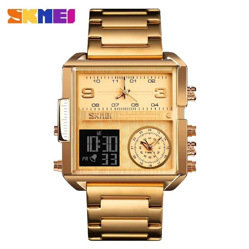 Skmei 1584 Hot sale Square Dial Fashion Digital Watches Best Selling Dual Time Watch Man Sports Wristwatch Wrist Watch For Men