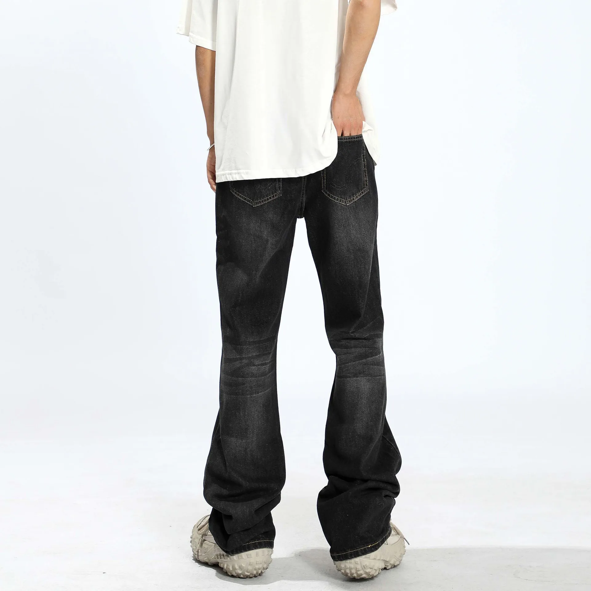 Tie Dye Wavy Washed Streetwear Pants Hot Sale Street Style Custom Jeans Trousers For Men