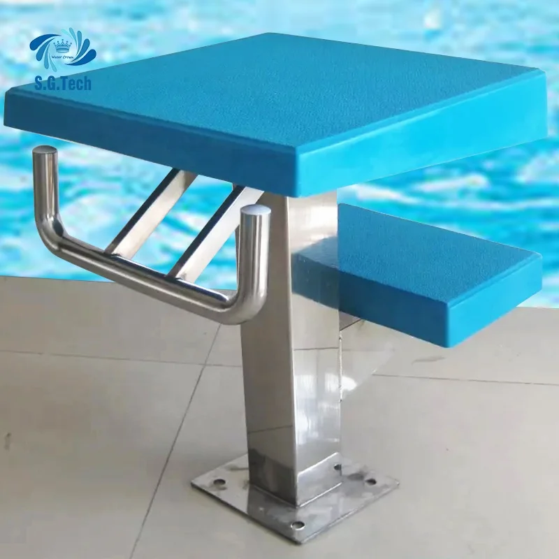 One/Two Step Starting Platform Fiberglass Anti-slip Starting Blocks for large competition pool training use