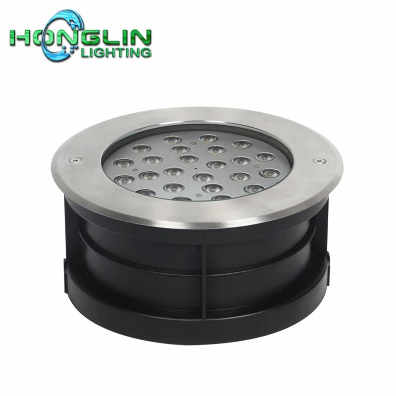 24W Recessed Floor Round Led Deck Garden Inground Buried Underground Light IP65 Outdoor Waterproof LED