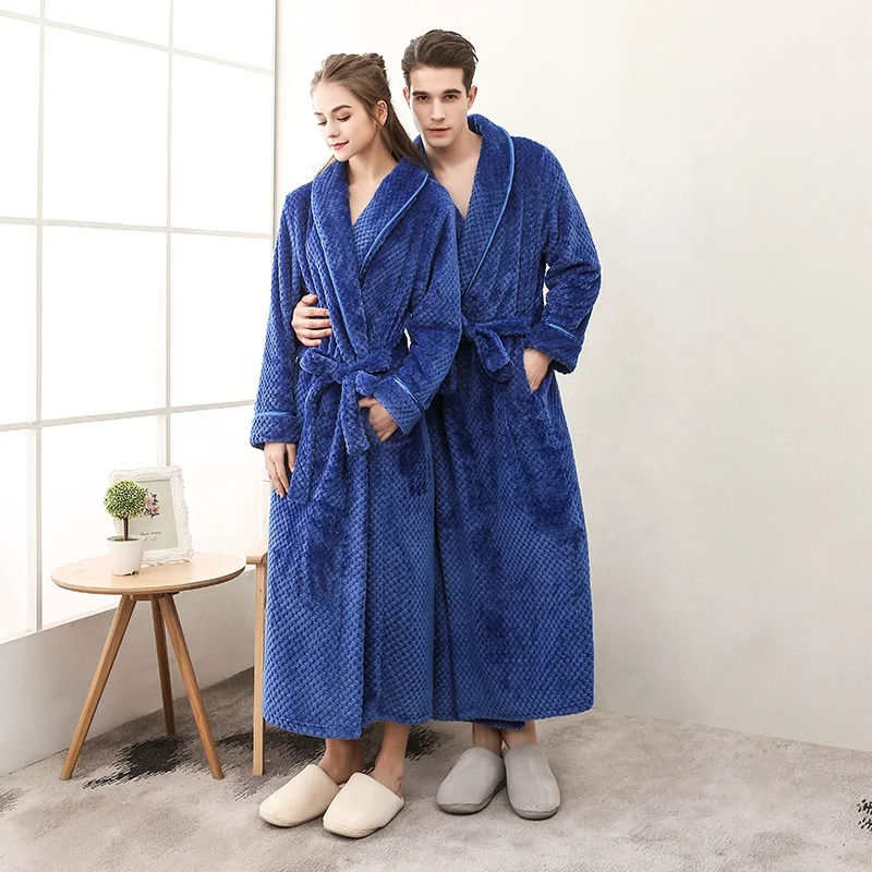 2022  Mens Fleece Robe Soft Light Hotel Bathrobe Bathrobe for women