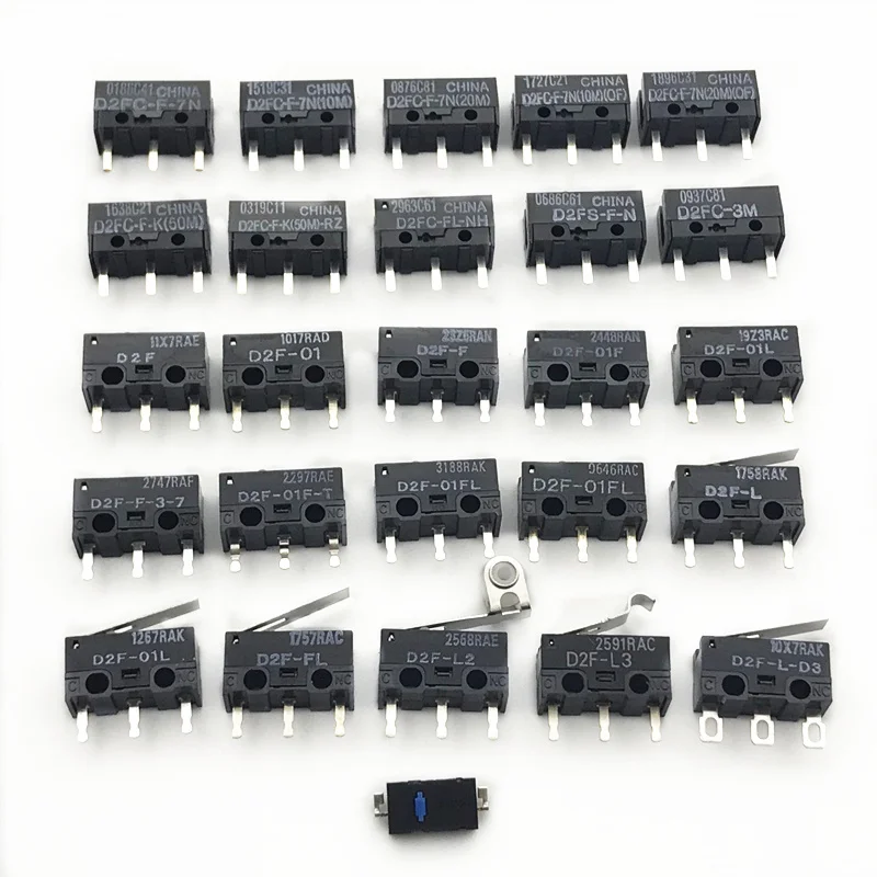 New Original China 100% D2FC-F-7N(10M) Computer mouse micro switch 10 million clicks 0.74N DIP-3 mouse button