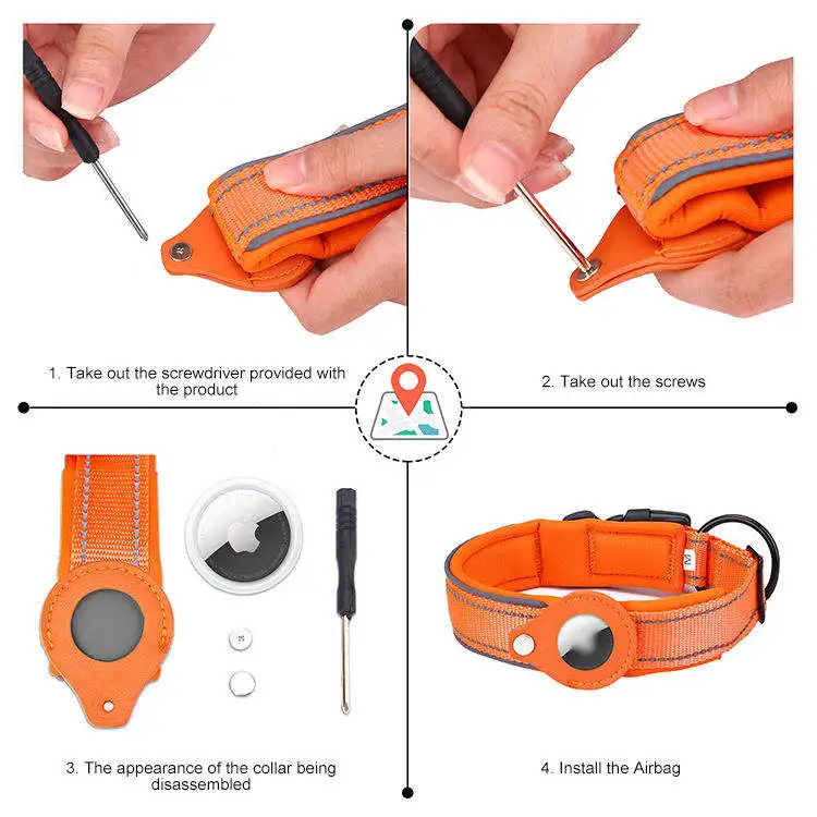 Good selling modern design High Quality Dog smart GPS Tracking Collar Multi-color Options Airtag Case Cover Dog Collar