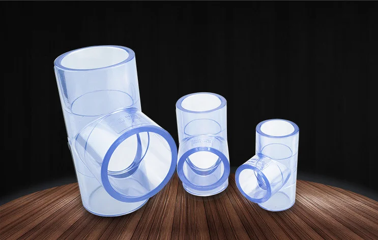Transparent UPVC pipe fittings, transparent UPVC Tee  DN15-DN200