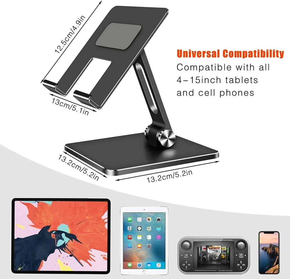 Desk Mobile Phone Holder Stand For iPhone iPad Xiaomi Metal Adjustable Desktop Tablet Holder Universal Table Cell Phone Stand
