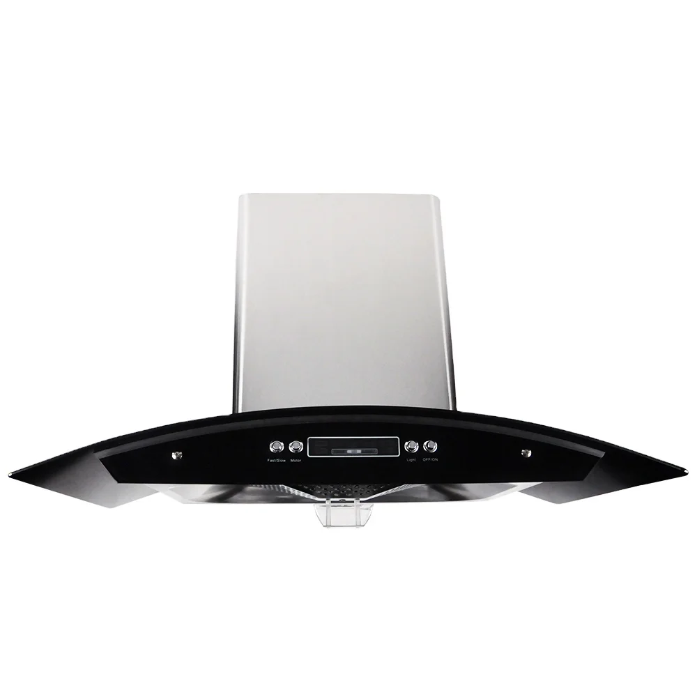 Auto clean euro glass chimney kitchen range hood exhaust