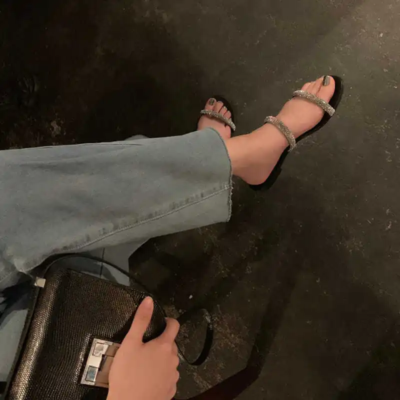 2022 Summer New Fashion Women Sandals Shoes High Quality Flat Sandals Custom Logo Latest Ladies Slippers