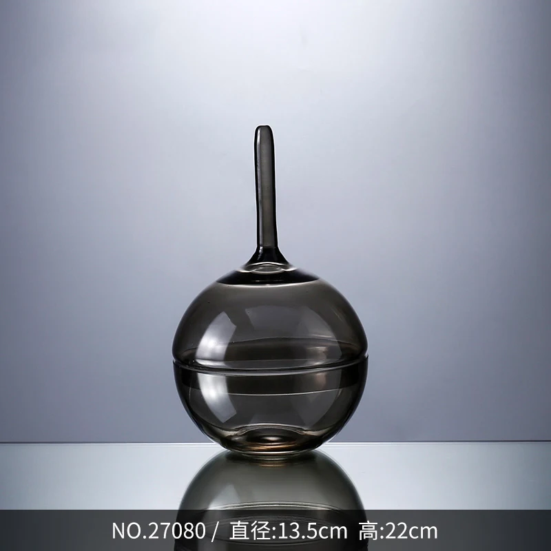 Modern Wholesale Small Round Clear Glass Vase Decorative In Bulk Wedding Home Decor Full Size