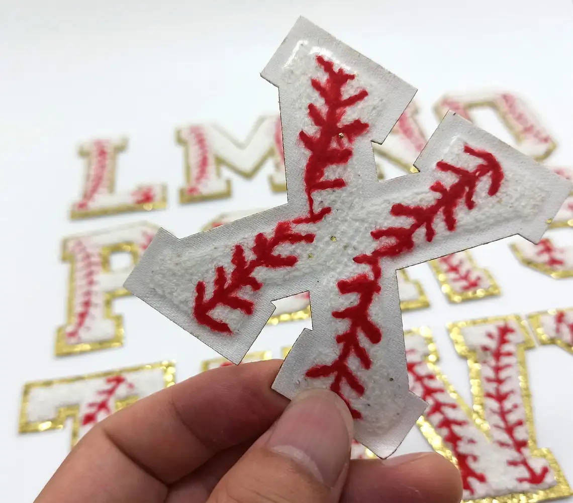 Factory High Quality 2.75 Inches A-Z 0-9 Numbers Baseball Team Softball Stitch Iron On Chenille Letter Patches