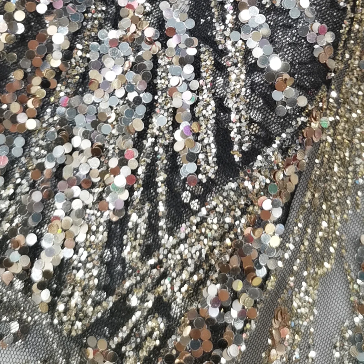 High Quality Fancy Design Shiny Glitter Bridal Wedding Lace Fabric For Lady Party Dress African Custom Silver Sequins Tulle Mesh