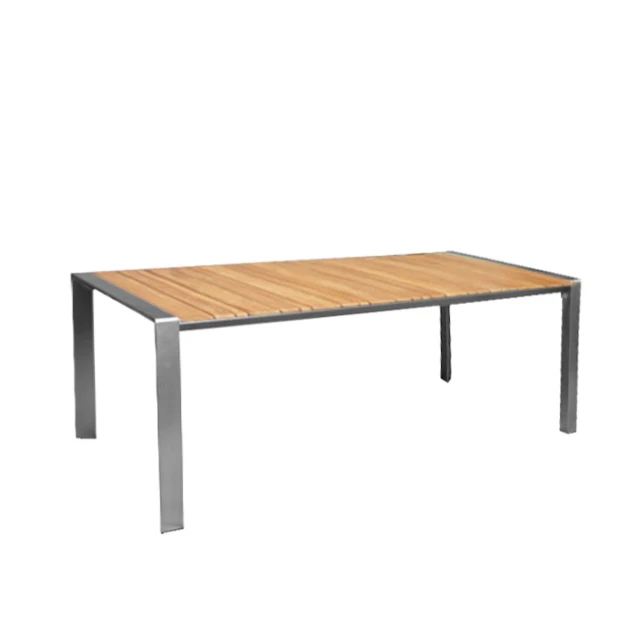 
Роскошный алюминиевый стол с матовой поверхностью из тикового дерева, обеденный наружный садовый стол 