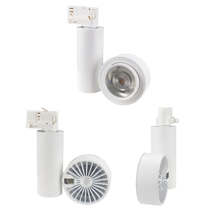 RONSE 110V Indoor IC Driver Cylinder Junction Box Round Rail Track Light System Ip20 20watt 30watt 40watt Led Track Light